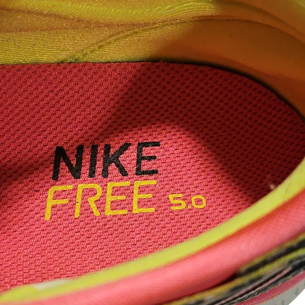 Nike Free 5.0 Pink/Neon Yellow Sneakers - Picture 4 of 7
